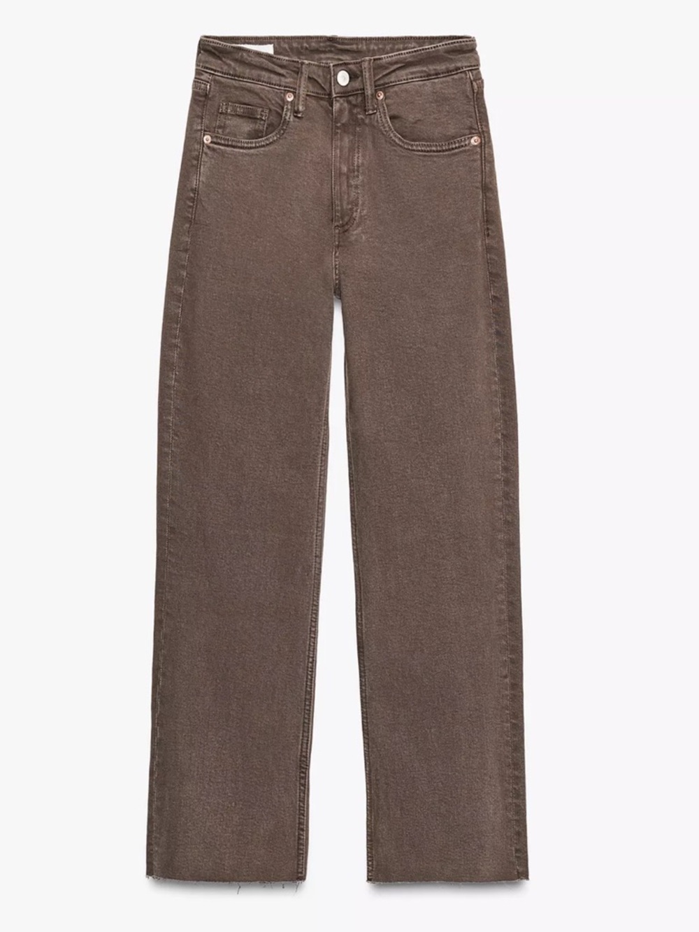 Zara Straight-Leg Jeans in Dark Brown